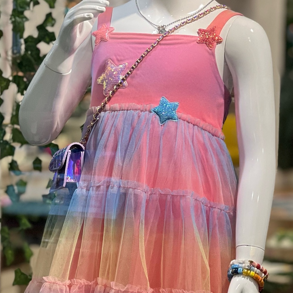 Colorful Star Embellished Dress
